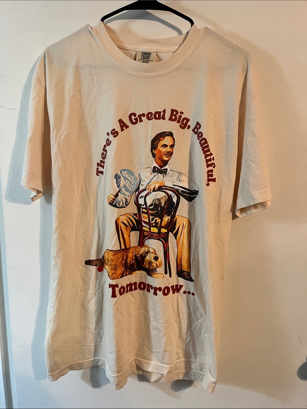 Vintage-Inspired Cream Graphic Tee — "There's A Great Big, Beautiful Tomorrow"